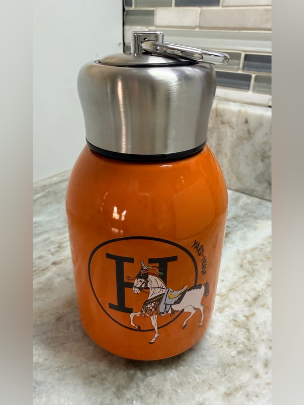 Hermes ‘Yard Horse’ Miniature Stainless Hot/Cold Thermos NEW in unbranded Box